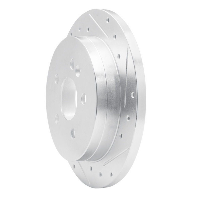 Mercedes-Benz ML320 Brake Rotor (1) - Rear Right - R1 Concepts - Drilled & Slotted - Silver - `98-`05